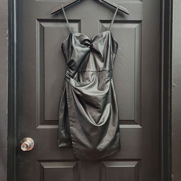 Zara Faux Leather Mini Dress - Picture 5 of 16